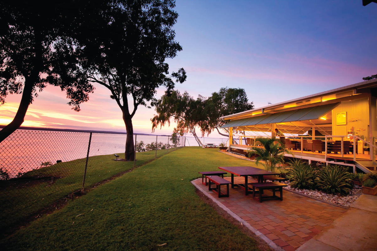 Lodge accommodation on the Tiwi Islands set within natural coastal surroundings